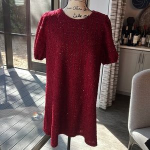 Red sequin mini dress